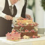 Cutting wedding cake